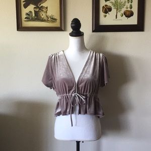 Urban Outfitters Goldie velvet crop top size S